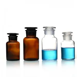 Reagent Bottle clear,narrow mouth, With ground-in glass stopper,or plastic stopper